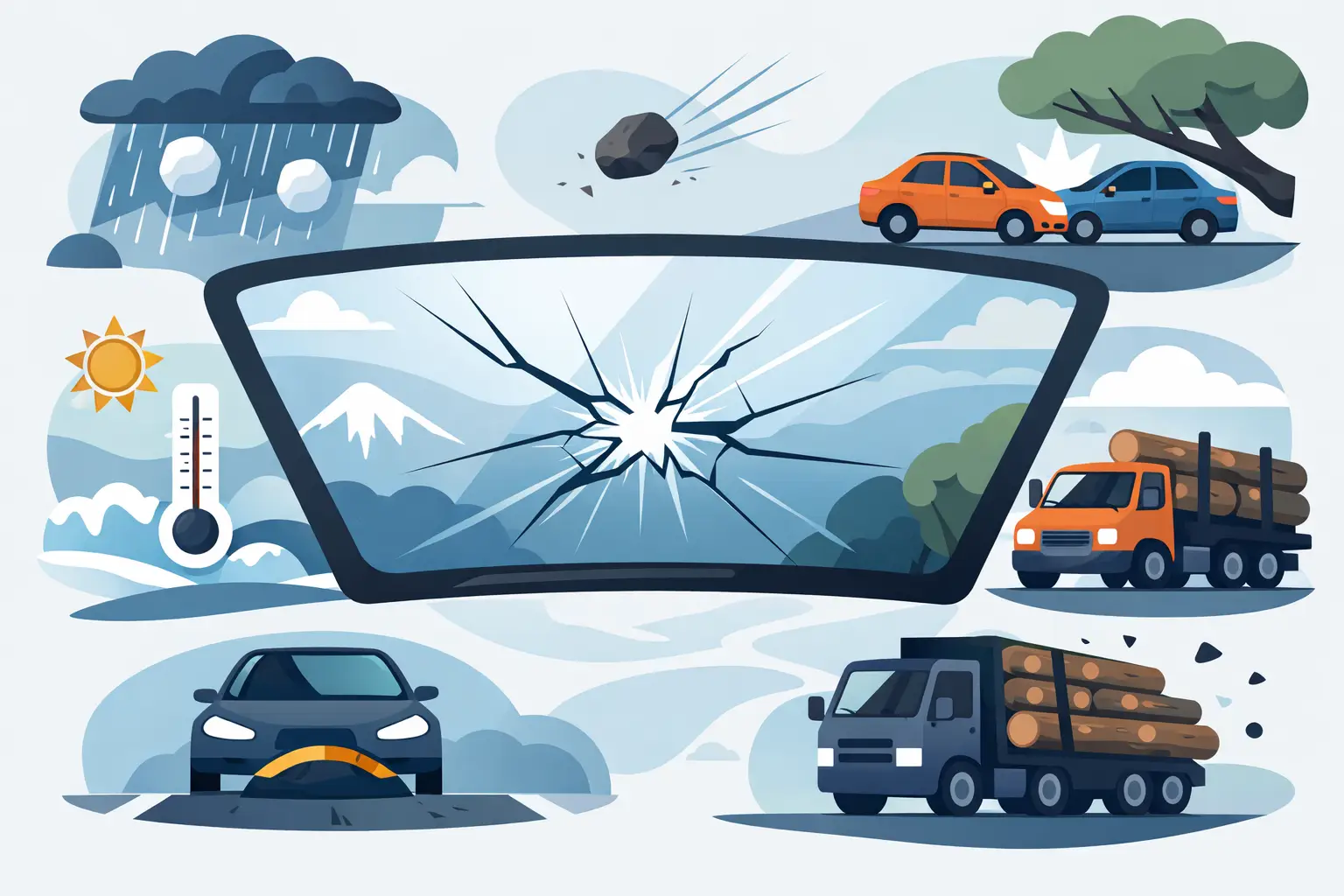 7 Top Causes of Windshield Cracks