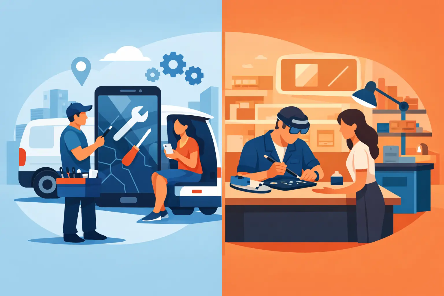 Mobile Repair Versus Shop Service