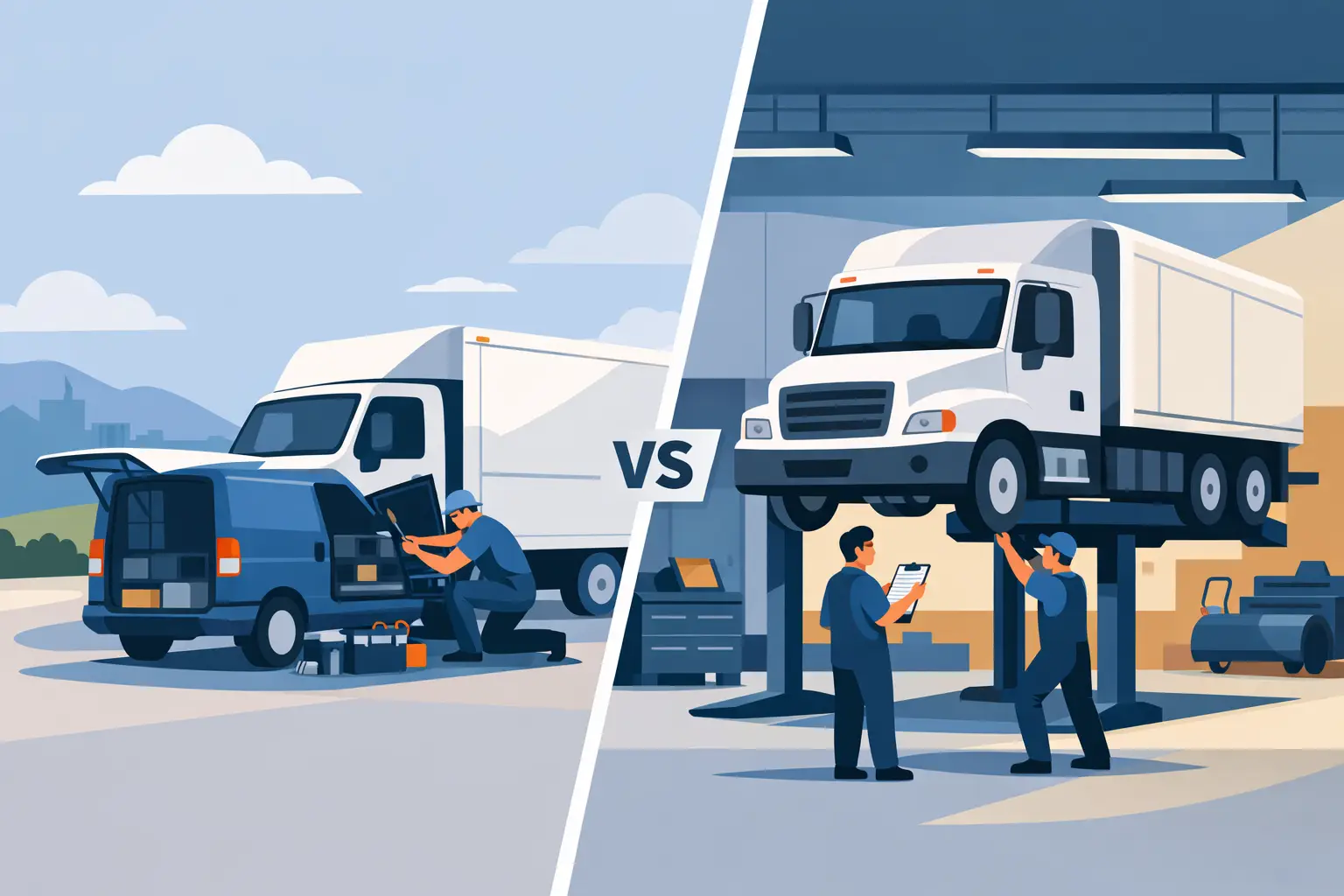 Mobile Fleet Repair vs Shop: What Saves More?