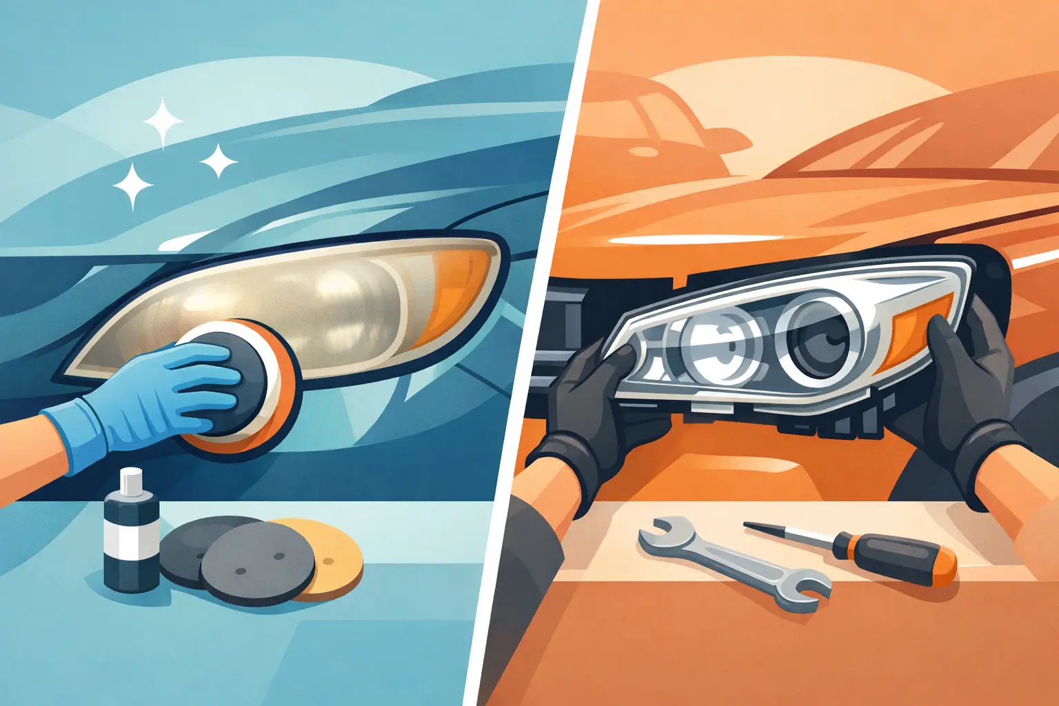 Headlight Restoration Versus Lens Replacement