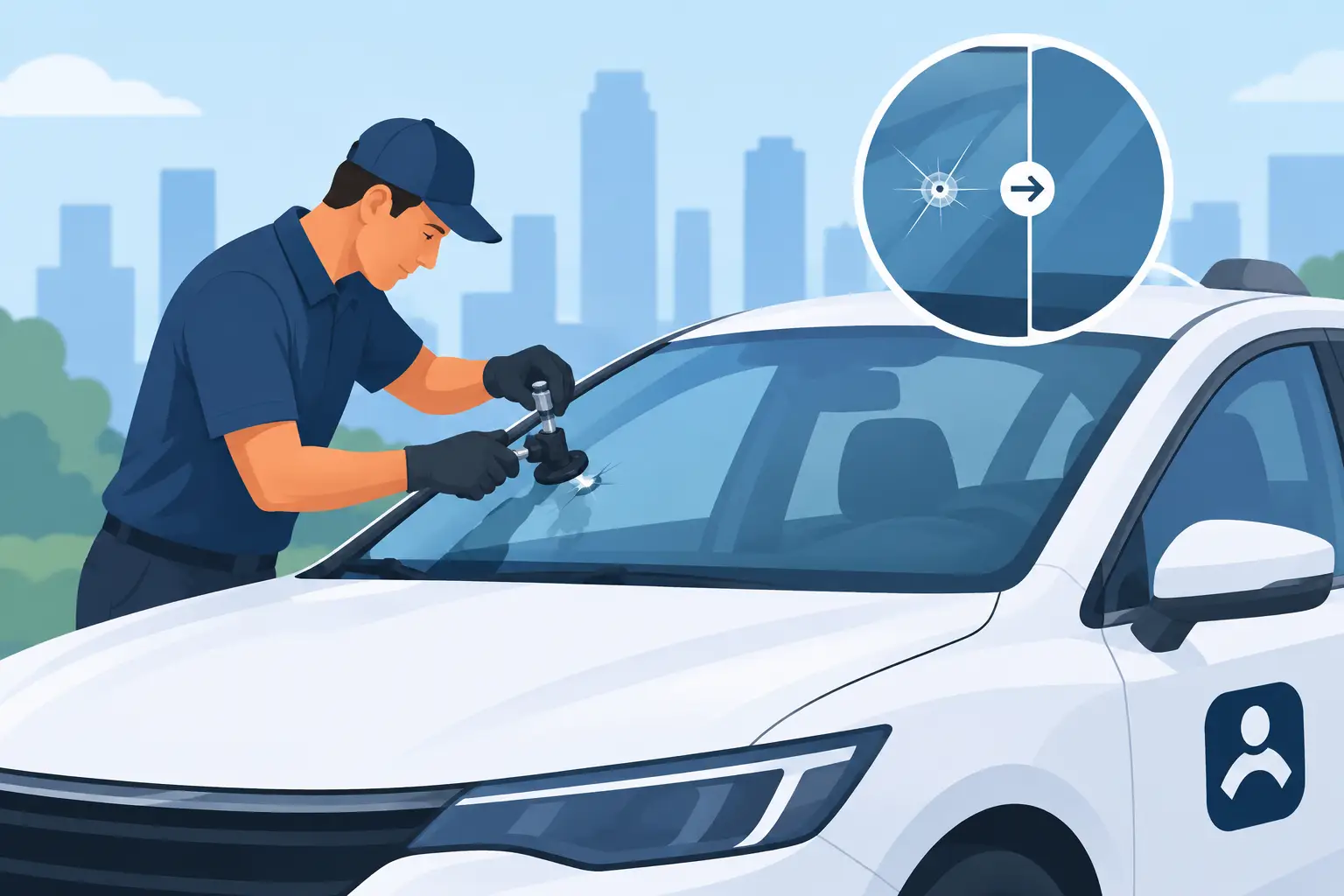 One Rideshare Vehicle Glass Repair Example